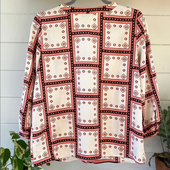 Loft windowpane V-neck button blouse - Picture 9 of 16